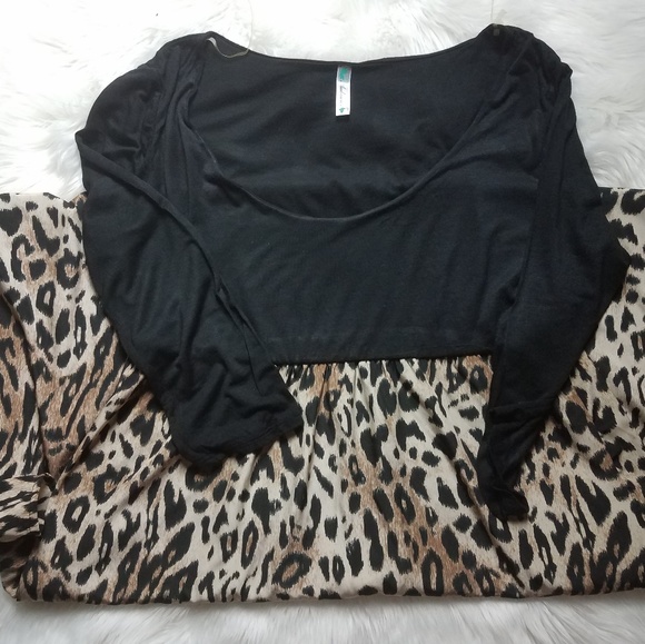 Auditions Black & Leopard Maxi Dress 2XL - Picture 2 of 5